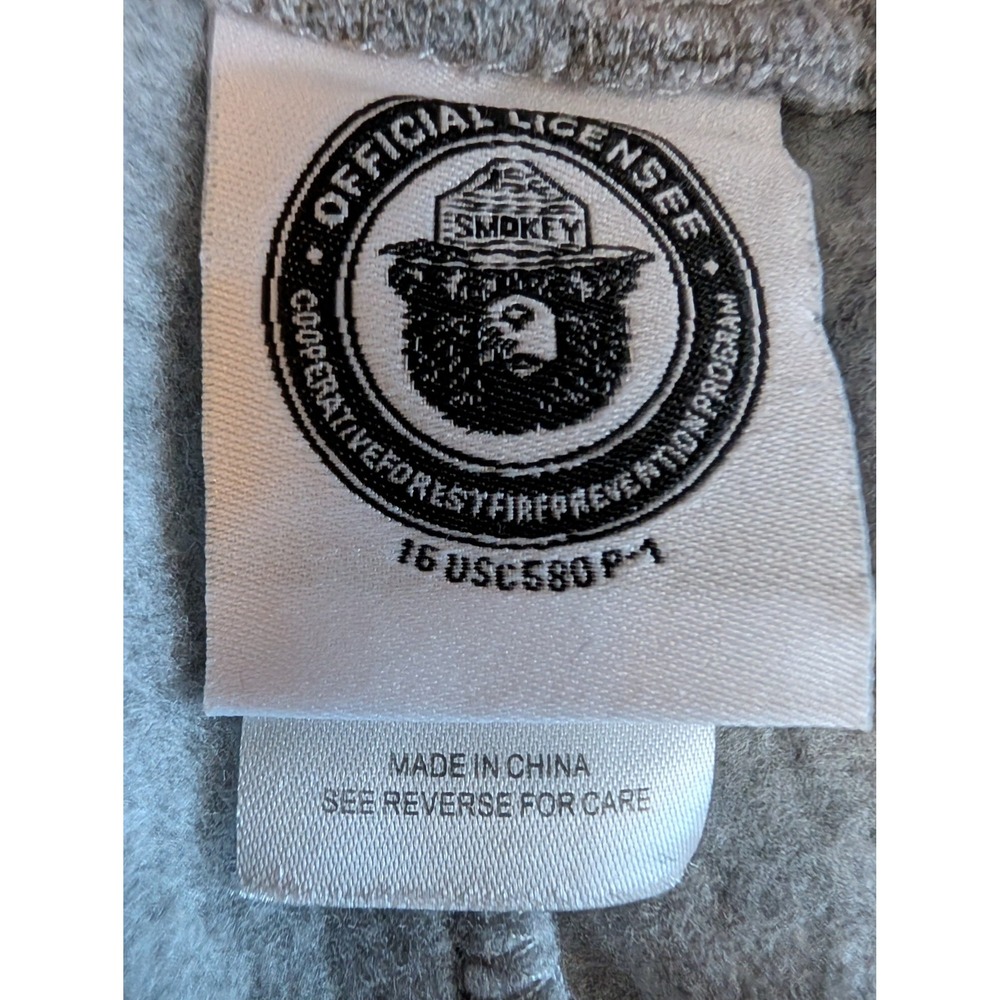 Smokey Bear Jogger Sweatpants Womens Extra Large XL Gray Fleece Jerry Leigh - Picture 12 of 13
